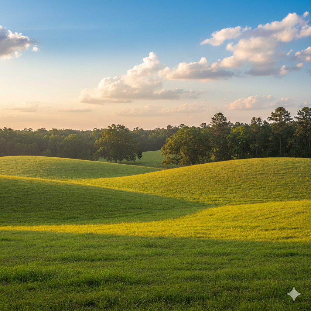 Green rolling hills